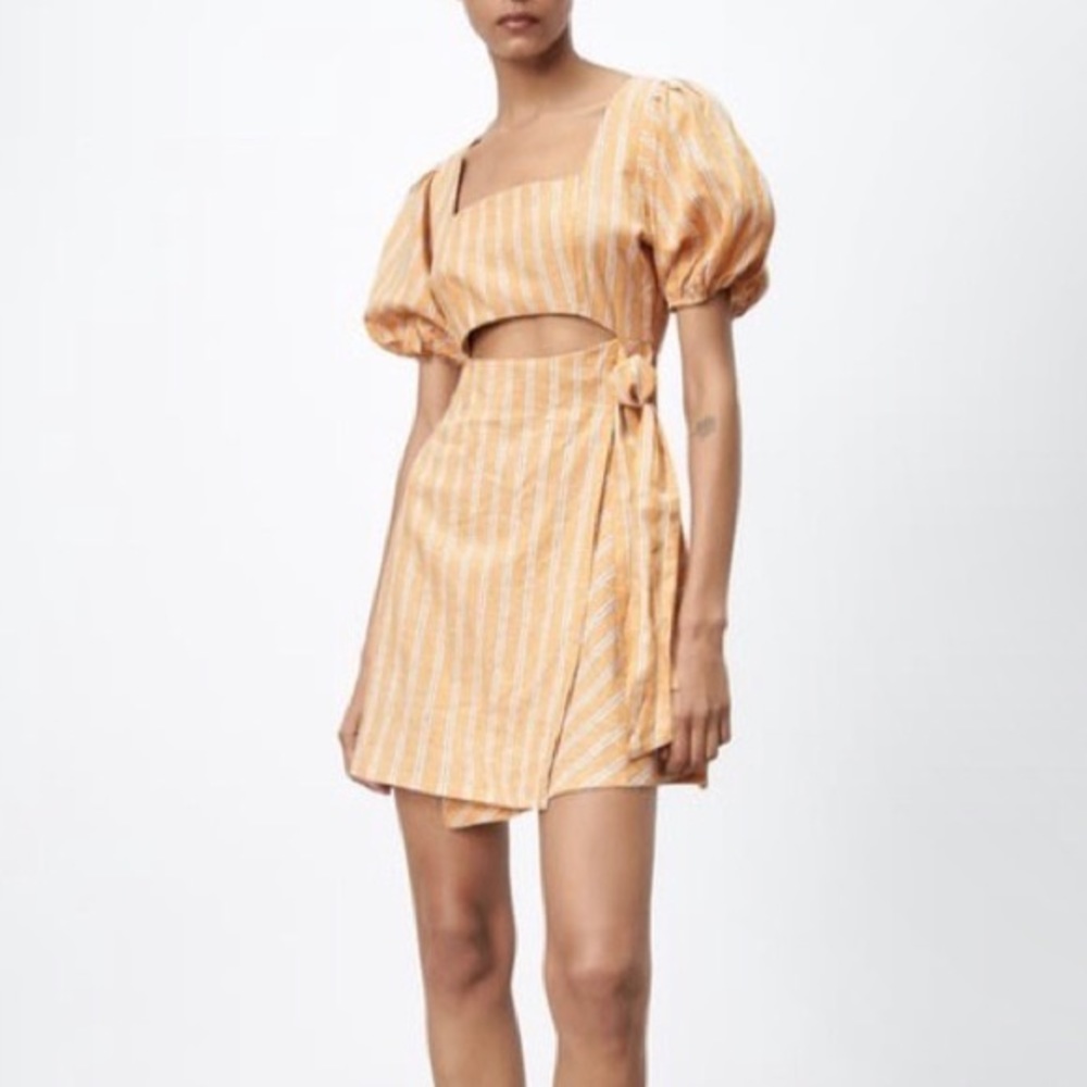 Zara | Striped linen blend minidress